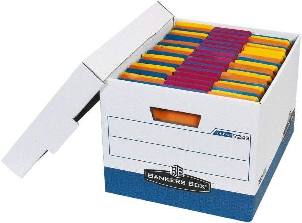 Made in USA - 1 Compartment, 12" Wide x 15" Deep, File Storage Boxes - Corrugated Cardboard, Blue - Americas Industrial Supply