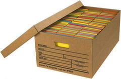 Made in USA - 1 Compartment, 15" Wide x 24" Deep, File Storage Boxes - Corrugated Cardboard, Kraft (Color) - Americas Industrial Supply