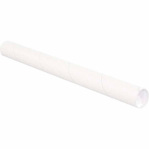 Made in USA - 2-1/2" Diam x 48" Long Round White Mailing Tubes - 1 Wall, White - Americas Industrial Supply