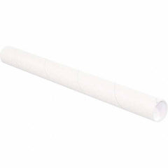 Made in USA - 2-1/2" Diam x 48" Long Round White Mailing Tubes - 1 Wall, White - Americas Industrial Supply