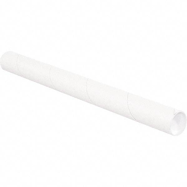 Made in USA - 2-1/2" Diam x 26" Long Round White Mailing Tubes - 1 Wall, White - Americas Industrial Supply