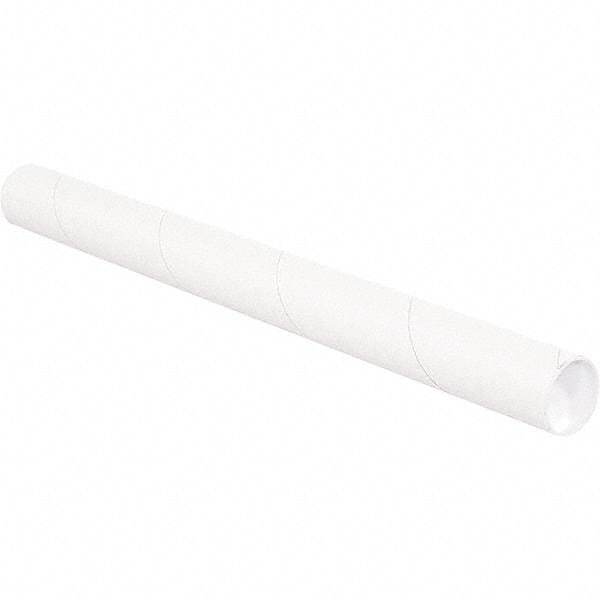 Made in USA - 2-1/2" Diam x 18" Long Round White Mailing Tubes - 1 Wall, White - Americas Industrial Supply