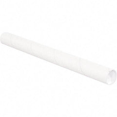 Made in USA - 2-1/2" Diam x 18" Long Round White Mailing Tubes - 1 Wall, White - Americas Industrial Supply