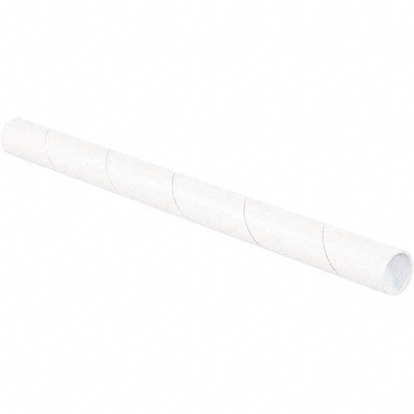 Made in USA - 1-1/2" Diam x 18" Long Round White Mailing Tubes - 1 Wall, White - Americas Industrial Supply