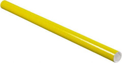 Made in USA - 2" Diam x 36" Long Round Colored Mailing Tubes - 1 Wall, Yellow - Americas Industrial Supply