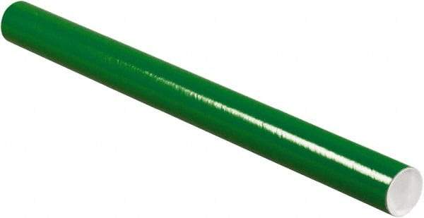 Made in USA - 2" Diam x 24" Long Round Colored Mailing Tubes - 1 Wall, Green - Americas Industrial Supply