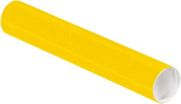 Made in USA - 2" Diam x 12" Long Round Colored Mailing Tubes - 1 Wall, Yellow - Americas Industrial Supply