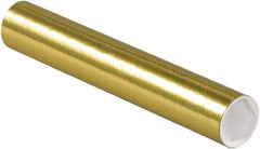 Made in USA - 2" Diam x 12" Long Round Colored Mailing Tubes - 1 Wall, Gold - Americas Industrial Supply