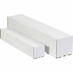 Made in USA - 4" Diam x 25" Long Square Square Mailing Tubes - 1 Wall, White - Americas Industrial Supply