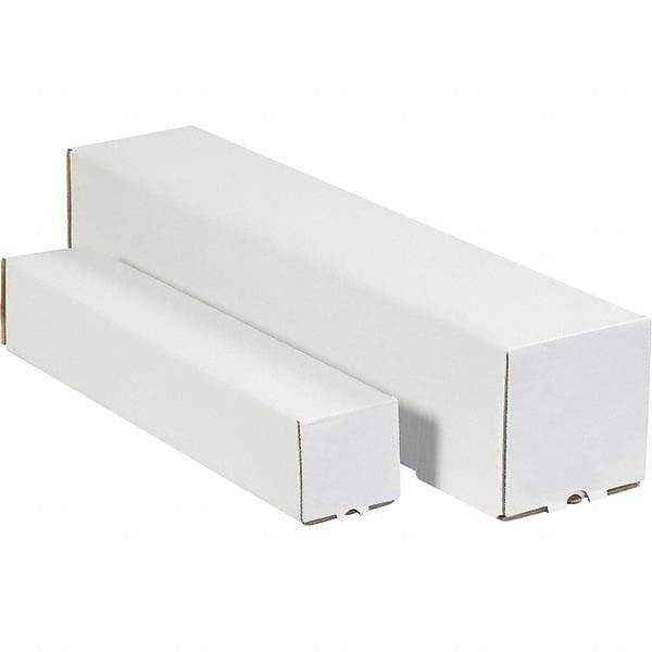 Made in USA - 3" Diam x 37" Long Square Square Mailing Tubes - 1 Wall, White - Americas Industrial Supply