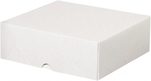 Made in USA - 8" Wide x 8-5/8" Long x 3" High Rectangle Chipboard Box - 1 Wall, White - Americas Industrial Supply