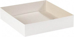 Made in USA - 14" Wide x 14" Long x 3" High Rectangle Chipboard Box - 1 Wall, White - Americas Industrial Supply
