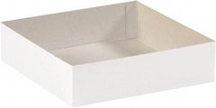 Made in USA - 12" Wide x 19" Long x 3" High Rectangle Chipboard Box - 1 Wall, White - Americas Industrial Supply