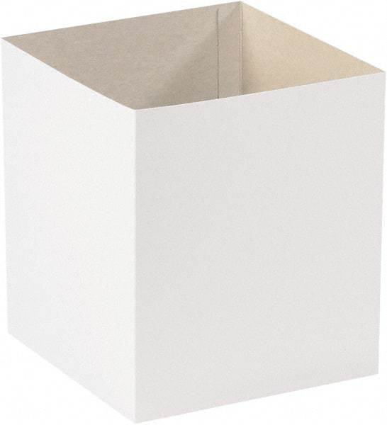 Made in USA - 8" Wide x 8" Long x 9" High Rectangle Chipboard Box - 1 Wall, White - Americas Industrial Supply