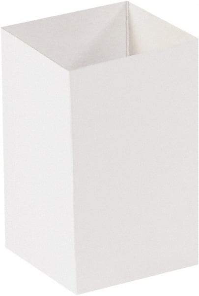 Made in USA - 4" Wide x 4" Long x 6" High Rectangle Chipboard Box - 1 Wall, White - Americas Industrial Supply