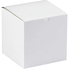 Made in USA - 8" Wide x 8" Long x 8-1/2" High Rectangle Chipboard Box - 1 Wall, White - Americas Industrial Supply