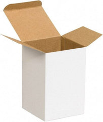 Made in USA - 4" Wide x 4" Long x 6" High Square Chipboard Box - 1 Wall, White - Americas Industrial Supply