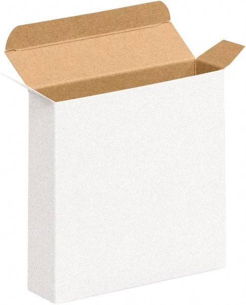 Made in USA - 1-5/8" Wide x 4" Long x 4" High Rectangle Chipboard Box - 1 Wall, White - Americas Industrial Supply