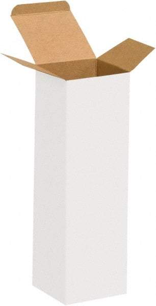 Made in USA - 3" Wide x 3" Long x 10" High Square Chipboard Box - 1 Wall, White - Americas Industrial Supply