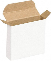 Made in USA - 1-5/16" Wide x 3" Long x 3" High Rectangle Chipboard Box - 1 Wall, White - Americas Industrial Supply