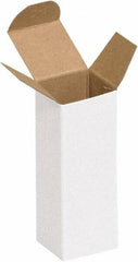 Made in USA - 1.2" Wide x 1-1/2" Long x 4" High Rectangle Chipboard Box - 1 Wall, White - Americas Industrial Supply