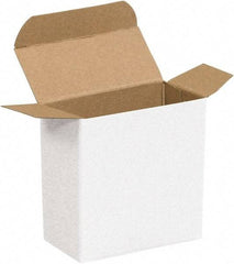 Made in USA - 2" Wide x 1-15/16" Long x 1-15/16" High Rectangle Chipboard Box - 1 Wall, White - Americas Industrial Supply