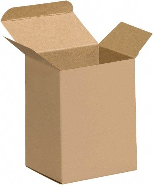 Made in USA - 2" Wide x 3" Long x 5" High Rectangle Chipboard Box - 1 Wall, Kraft (Color) - Americas Industrial Supply