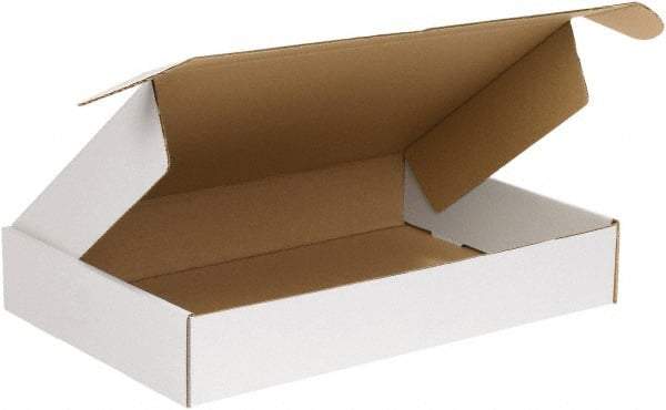 Made in USA - 11-1/8" Wide x 15-1/8" Long x 3" High Rectangle Crush Proof Mailers - 1 Wall, White - Americas Industrial Supply