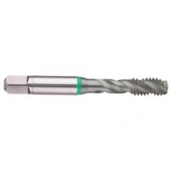 3/4-16 2B 4-Flute Cobalt Green Ring Semi-Bottoming 40 degree Spiral Flute Tap-TiCN - Americas Industrial Supply