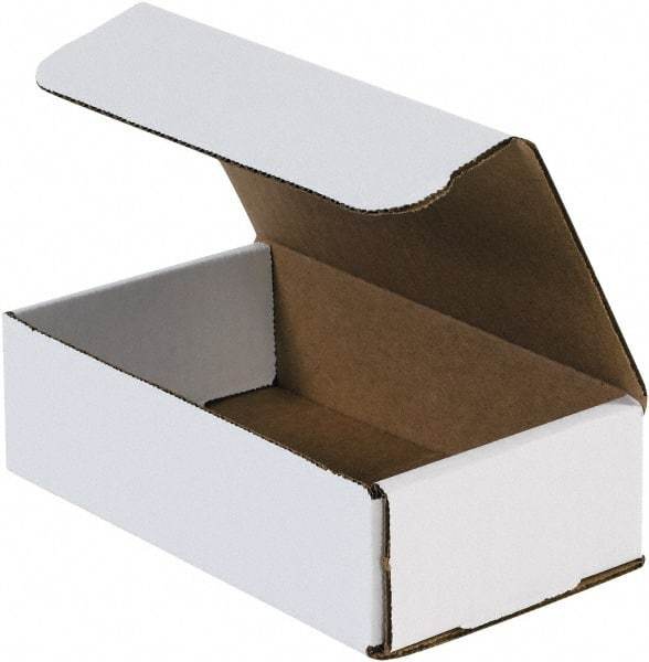 Made in USA - 4" Wide x 7" Long x 1" High Rectangle Crush Proof Mailers - 1 Wall, White - Americas Industrial Supply