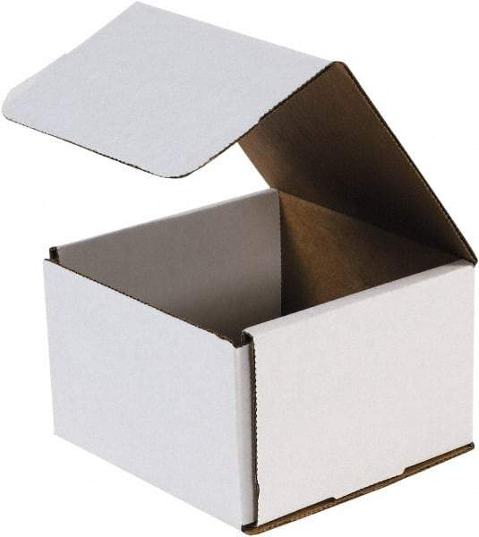 Made in USA - 6" Wide x 6" Long x 4" High Rectangle Crush Proof Mailers - 1 Wall, White - Americas Industrial Supply