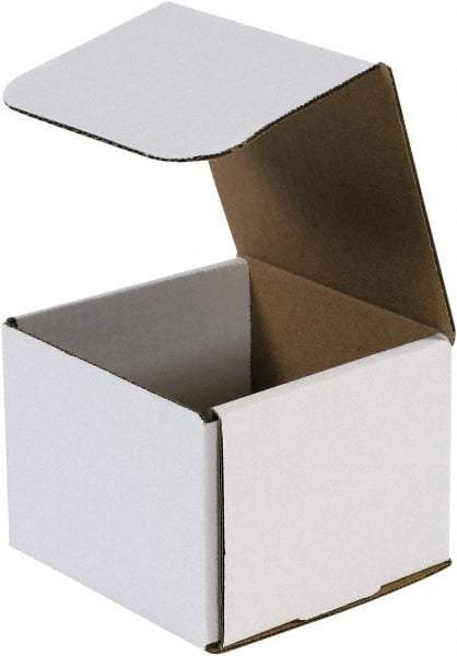 Made in USA - 5" Wide x 5" Long x 4" High Rectangle Crush Proof Mailers - 1 Wall, White - Americas Industrial Supply