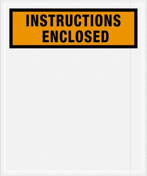 Value Collection - 500 Piece, 12" Long x 10" Wide, Packing List Envelope - Instructions Enclosed, Orange - Americas Industrial Supply