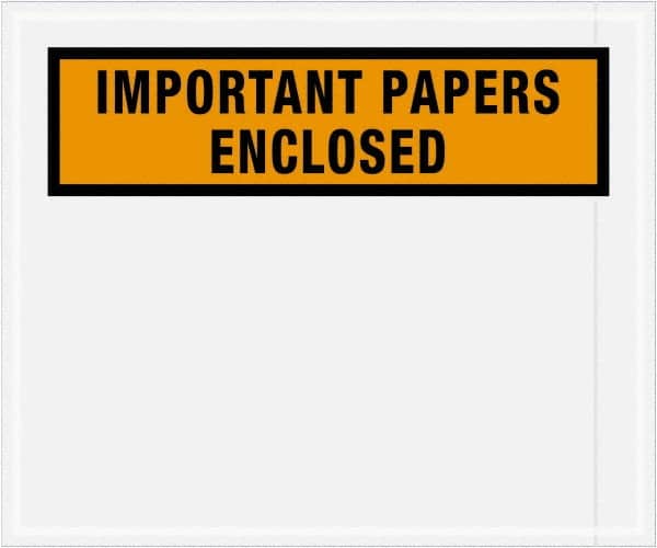 Value Collection - 500 Piece, 10" Long x 12" Wide, Packing List Envelope - Important Papers Enclosed, Orange - Americas Industrial Supply
