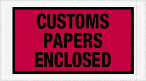 Value Collection - 1,000 Piece, 5-1/2" Long x 10" Wide, Packing List Envelope - Customs Papers Enclosed, Red - Americas Industrial Supply
