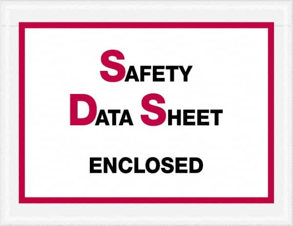 Value Collection - 1,000 Piece, 6-1/2" Long x 5" Wide, Packing List Envelope - Material Safety Data Sheets Enclosed, Printed & Clear - Americas Industrial Supply