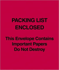 Value Collection - 1,000 Piece, 5" Long x 6" Wide, Packing List Envelope - Packing List Enclosed, Red - Americas Industrial Supply