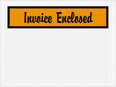 Value Collection - 1,000 Piece, 4-1/2" Long x 6" Wide, Packing List Envelope - Invoice Enclosed, Orange - Americas Industrial Supply