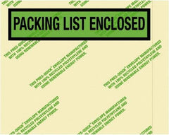 Value Collection - 1,000 Piece, 7" Long x 5-1/2" Wide, Packing List Envelope - Packing List Enclosed, Green - Americas Industrial Supply