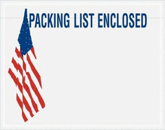 Value Collection - 1,000 Piece, 7" Long x 5-1/2" Wide, Packing List Envelope - Packing List Enclosed, Red, White & Blue - Americas Industrial Supply