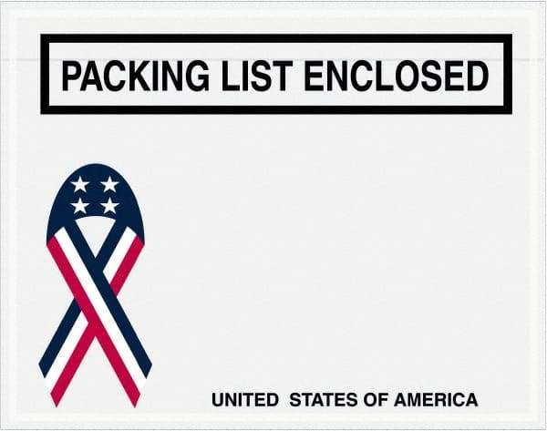 Value Collection - 1,000 Piece, 7" Long x 5-1/2" Wide, Packing List Envelope - Packing List Enclosed, Red, White & Blue - Americas Industrial Supply