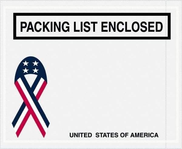 Value Collection - 1,000 Piece, 4-1/2" Long x 5-1/2" Wide, Packing List Envelope - Packing List Enclosed, Red, White & Blue - Americas Industrial Supply