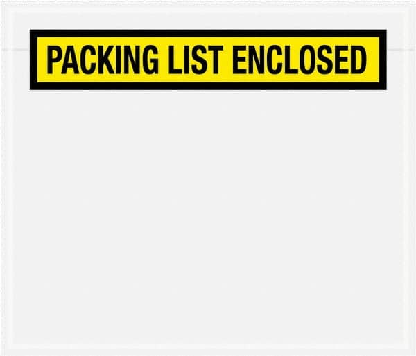 Value Collection - 1,000 Piece, 7" Long x 6" Wide, Packing List Envelope - Packing List Enclosed, Yellow - Americas Industrial Supply