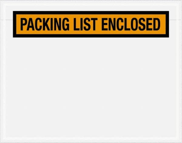 Value Collection - 1,000 Piece, 7" Long x 5-1/2" Wide, Packing List Envelope - Packing List Enclosed, Orange - Americas Industrial Supply