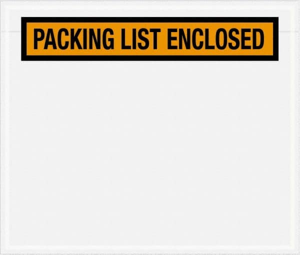 Value Collection - 1,000 Piece, 6-1/2" Long x 5" Wide, Packing List Envelope - Packing List Enclosed, Orange - Americas Industrial Supply