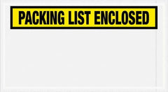 Value Collection - 1,000 Piece, 5-1/2" Long x 10" Wide, Packing List Envelope - Packing List Enclosed, Yellow - Americas Industrial Supply