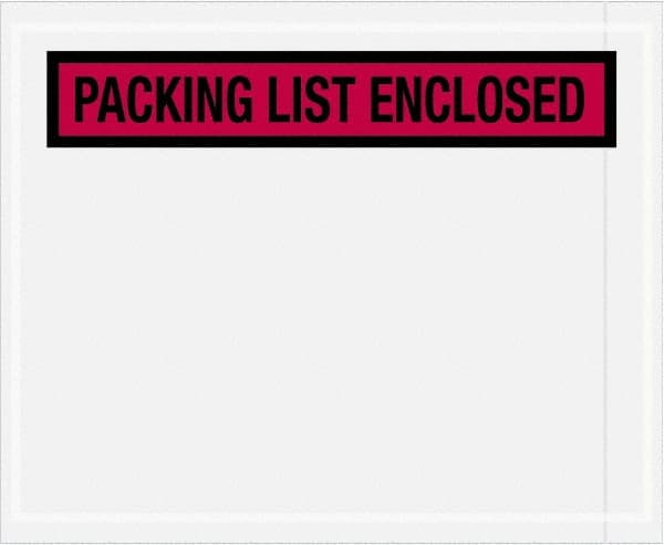 Value Collection - 1,000 Piece, 4-1/2" Long x 5-1/2" Wide, Packing List Envelope - Packing List Enclosed, Red - Americas Industrial Supply