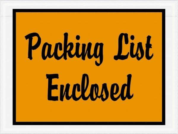 Value Collection - 1,000 Piece, 4-1/2" Long x 6" Wide, Packing List Envelope - Packing List Enclosed, Orange - Americas Industrial Supply