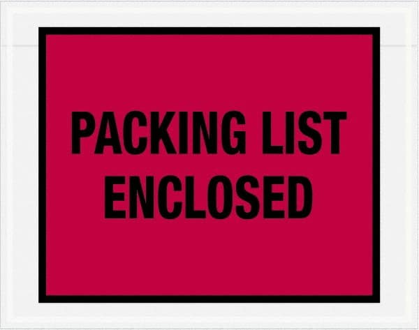 Value Collection - 1,000 Piece, 7" Long x 5-1/2" Wide, Packing List Envelope - Packing List Enclosed, Red - Americas Industrial Supply