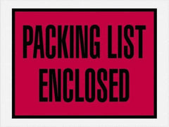 Value Collection - 1,000 Piece, 4-1/2" Long x 6" Wide, Packing List Envelope - Packing List Enclosed, Red - Americas Industrial Supply